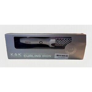 K&K Professional 45mm Curling Iron Brush Ionic Thermal Hair Tool White Tested